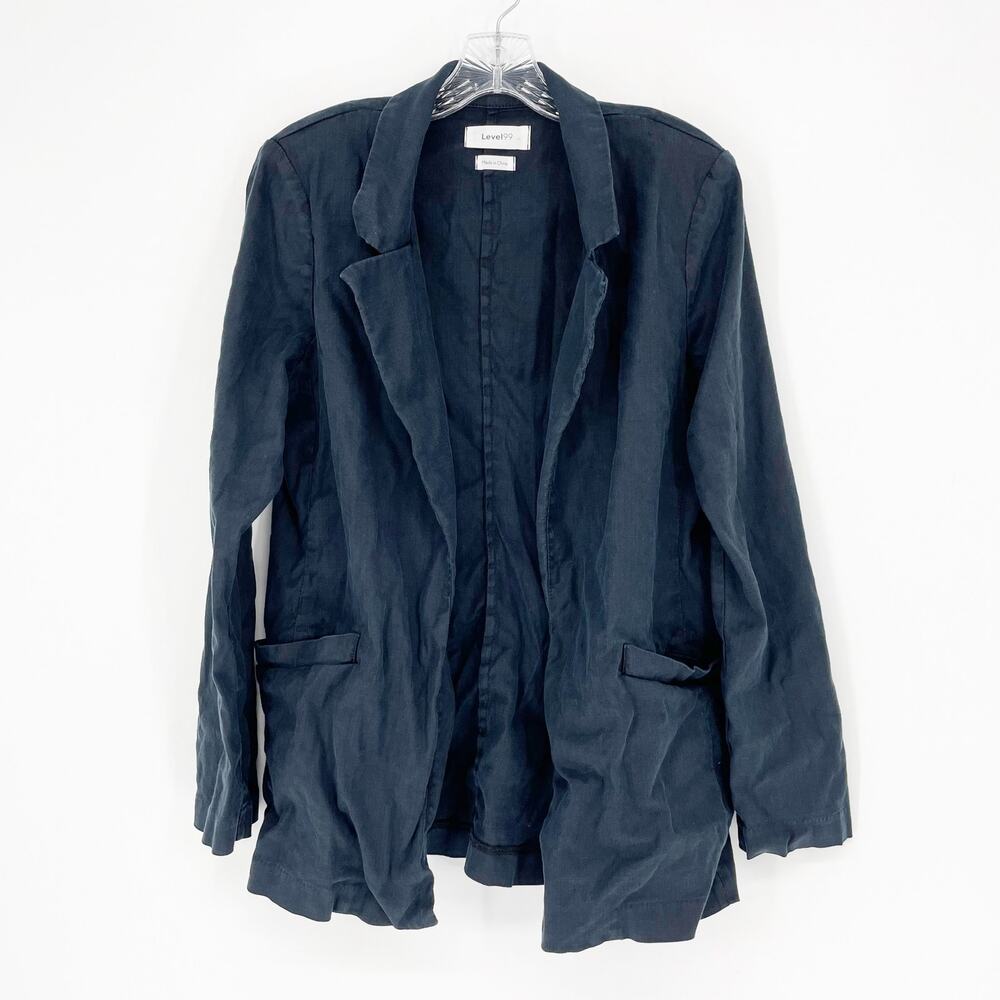 Level 99 Linen Blend Black Blazer Size Large